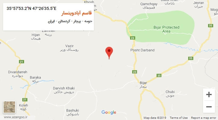 روستای قاسم آبادوینسار بر روی نقشه