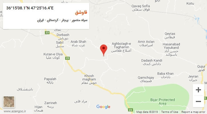 روستای قاوشق بر روی نقشه