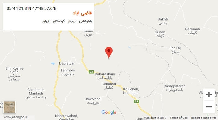 روستای قاضی آباد بر روی نقشه