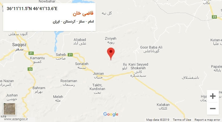 روستای قاضی خان بر روی نقشه