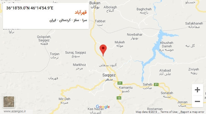 روستای قهرآباد بر روی نقشه