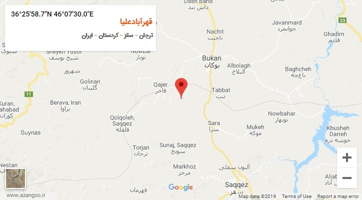 روستای قهرآبادعلیا بر روی نقشه