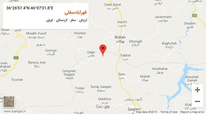 روستای قهرآبادسفلی بر روی نقشه