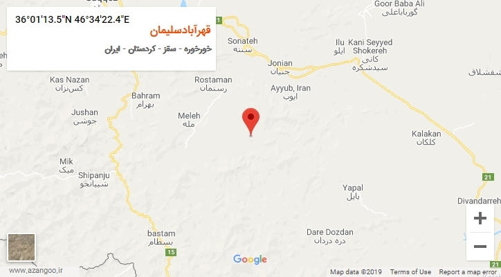 روستای قهرآبادسلیمان بر روی نقشه