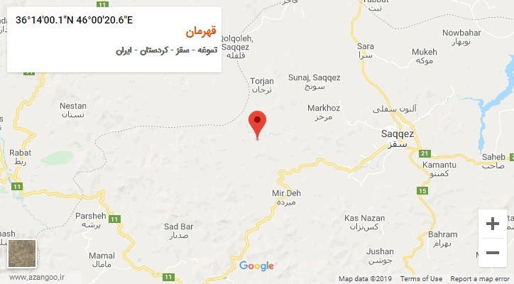 روستای قهرمان بر روی نقشه
