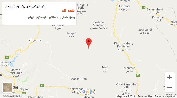 روستای قلعه گاه بر روی نقشه