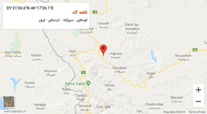 روستای قلعه گاه بر روی نقشه