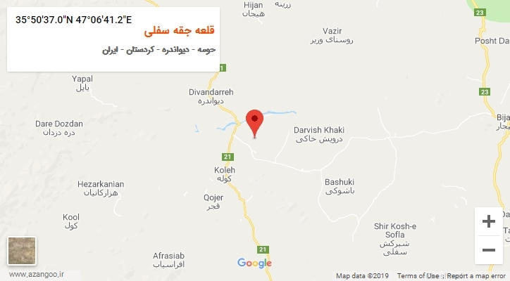 روستای قلعه جقه سفلی بر روی نقشه