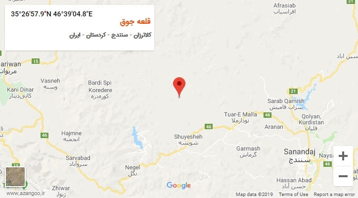 روستای قلعه جوق بر روی نقشه