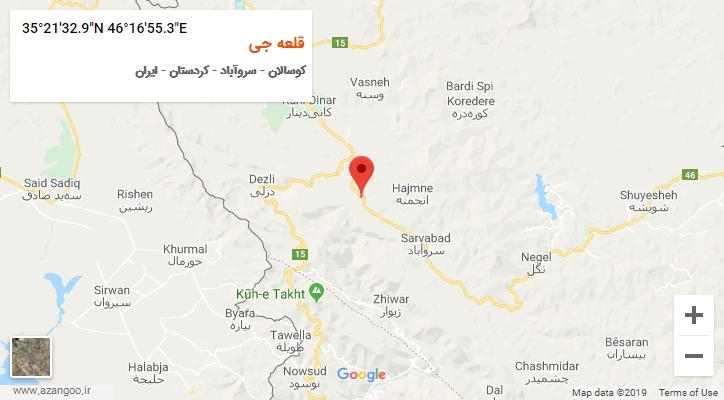 روستای قلعه جی بر روی نقشه