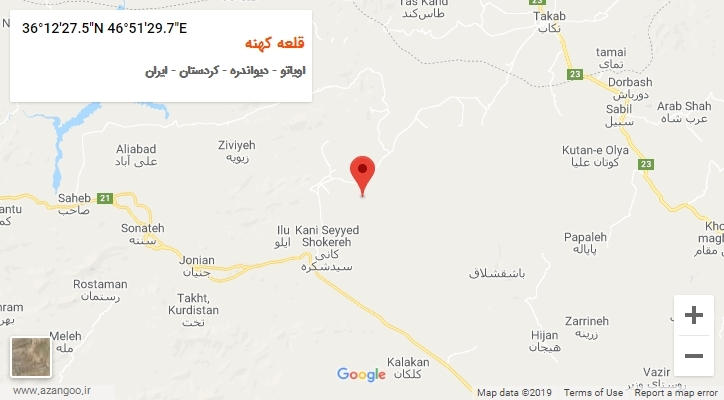 روستای قلعه کهنه بر روی نقشه