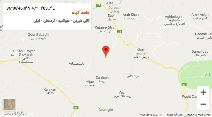 روستای قلعه کهنه بر روی نقشه