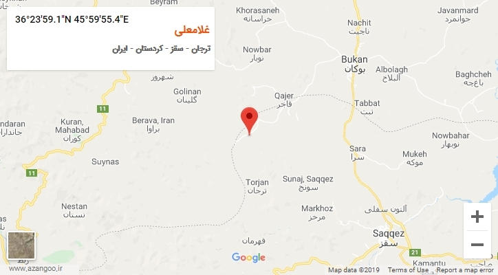 روستای غلامعلی بر روی نقشه