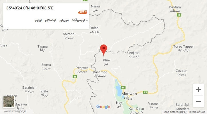 روستای قلقله بر روی نقشه