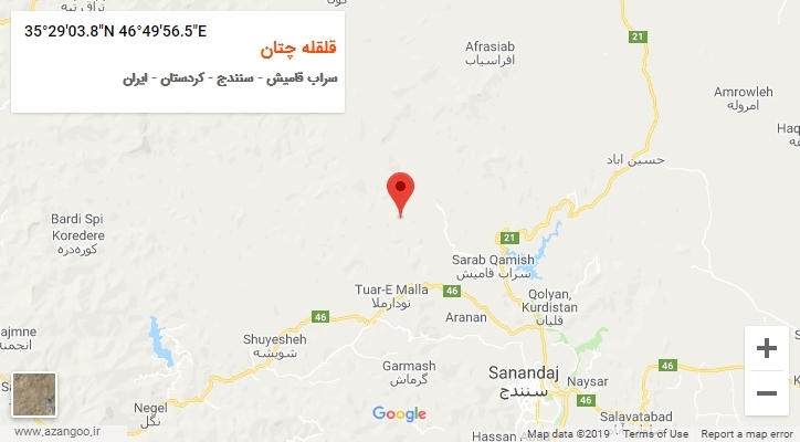 روستای قلقله چتان بر روی نقشه