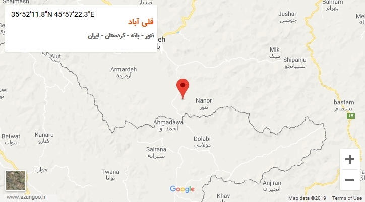 روستای قلی آباد بر روی نقشه