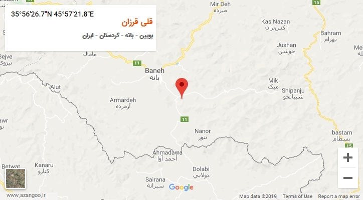 روستای قلی قرزان بر روی نقشه