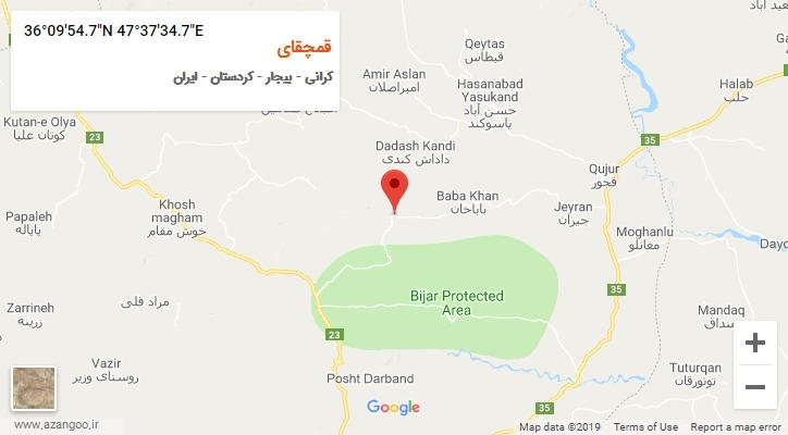 روستای قمچقای بر روی نقشه