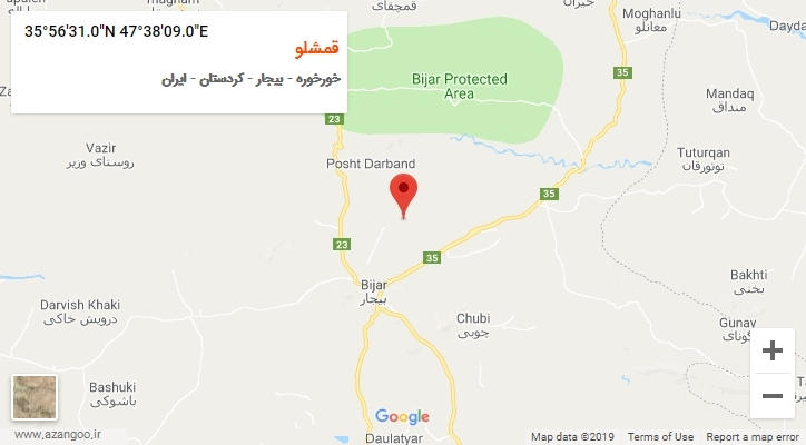 روستای قمشلو بر روی نقشه