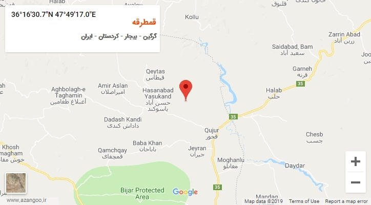 روستای قمطرقه بر روی نقشه