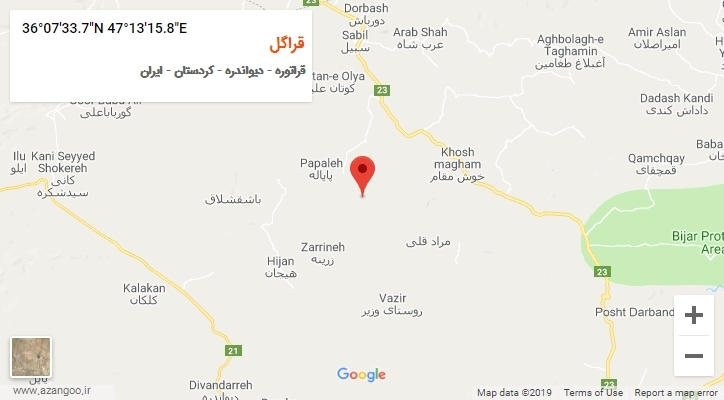 روستای قراگل بر روی نقشه