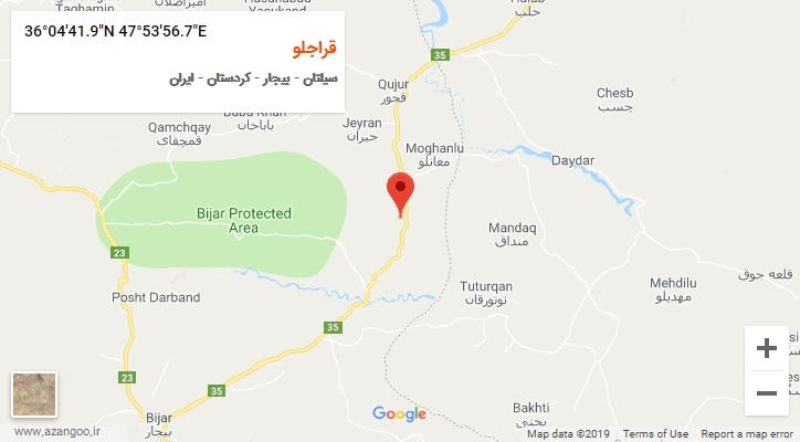 روستای قراجلو بر روی نقشه