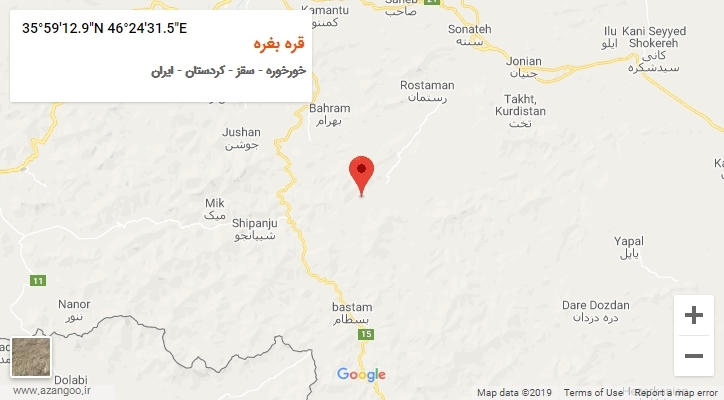 روستای قره بغره بر روی نقشه