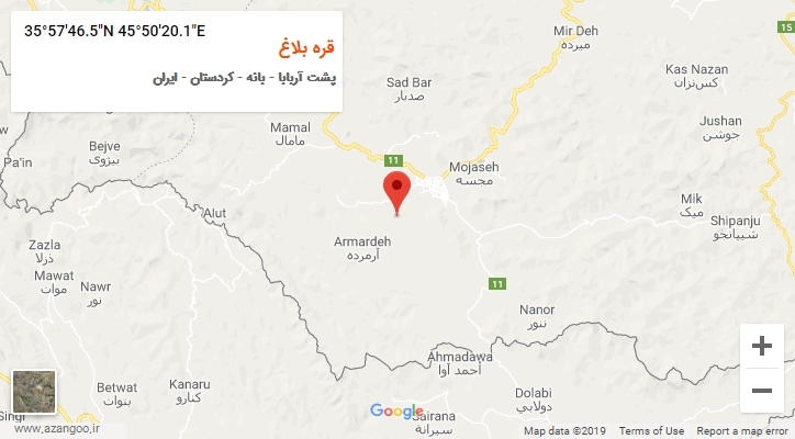 روستای قره بلاغ بر روی نقشه