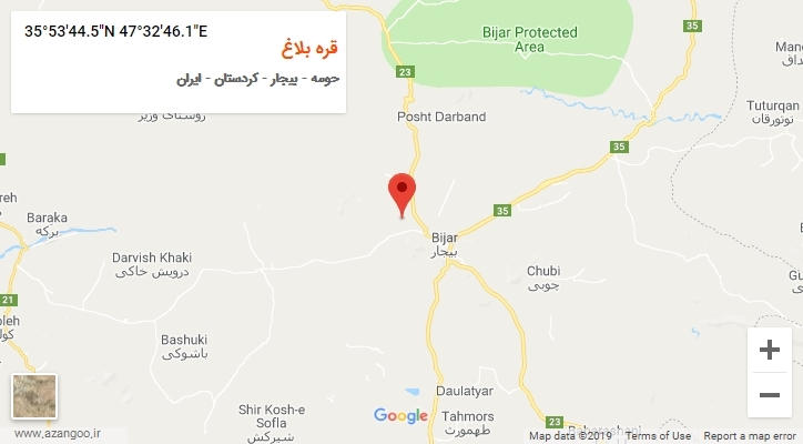 روستای قره بلاغ بر روی نقشه