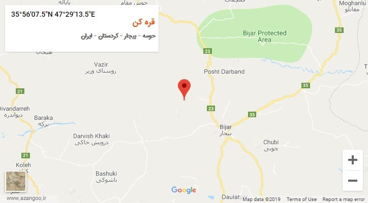 روستای قره کن بر روی نقشه
