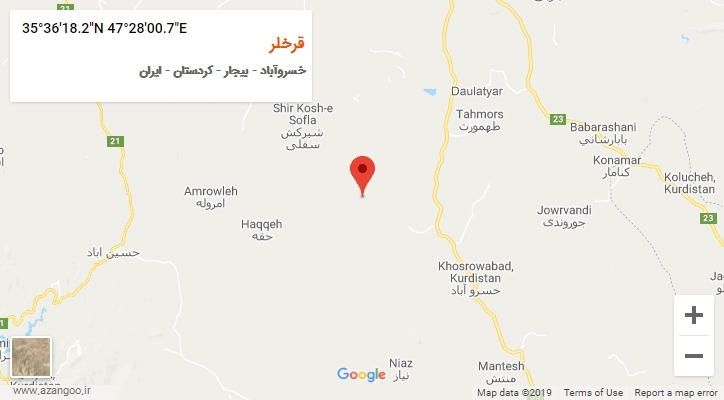 روستای قرخلر بر روی نقشه