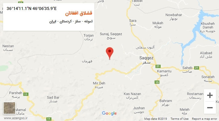 روستای قشلاق افغانان بر روی نقشه