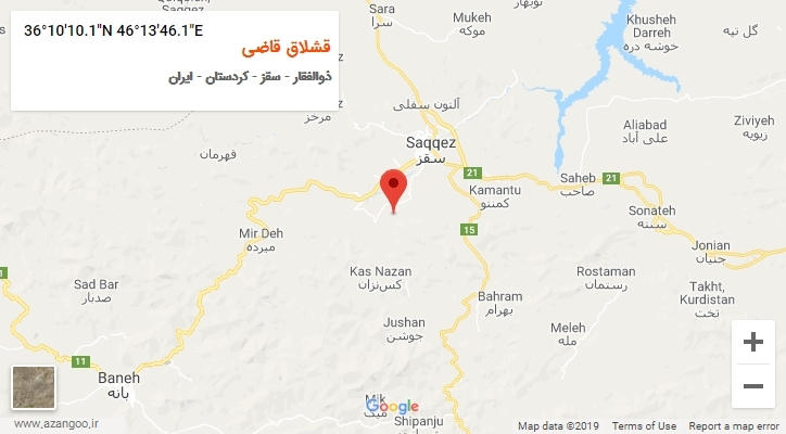 روستای قشلاق قاضی بر روی نقشه