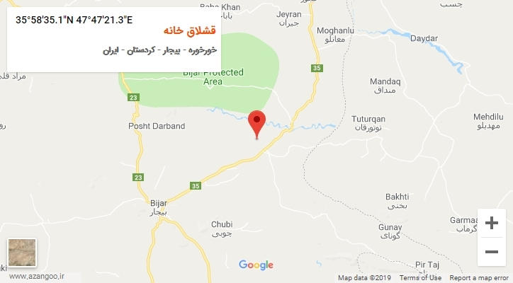 روستای قشلاق خانه بر روی نقشه