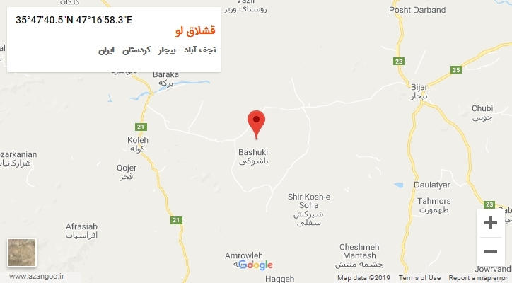 روستای قشلاق لو بر روی نقشه