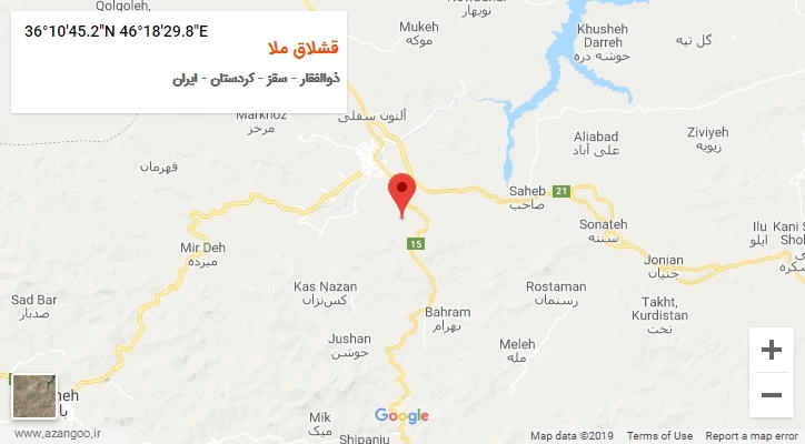 روستای قشلاق ملا بر روی نقشه