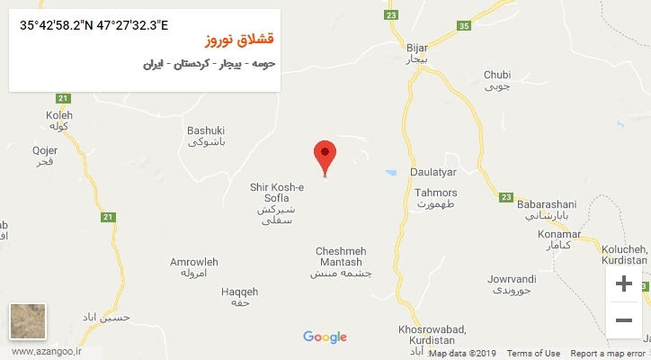 روستای قشلاق نوروز بر روی نقشه