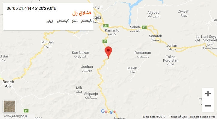 روستای قشلاق پل بر روی نقشه