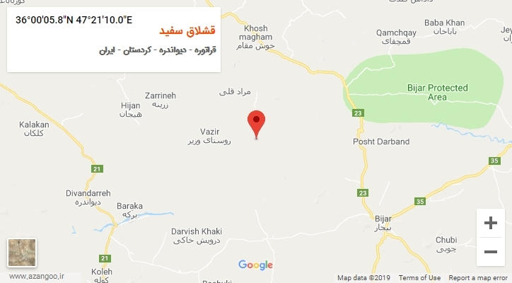 روستای قشلاق سفید بر روی نقشه