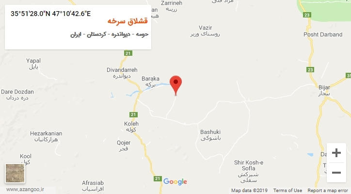 روستای قشلاق سرخه بر روی نقشه