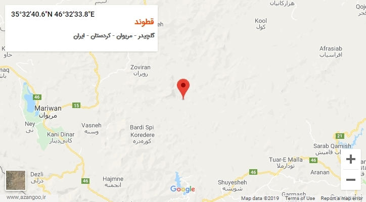 روستای قطوند بر روی نقشه