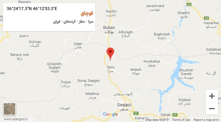 روستای قوچاق بر روی نقشه
