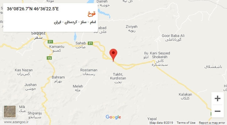 روستای قوخ بر روی نقشه