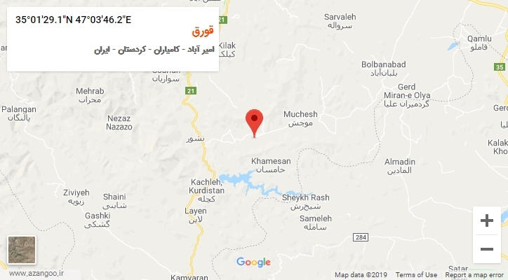 روستای قورق بر روی نقشه