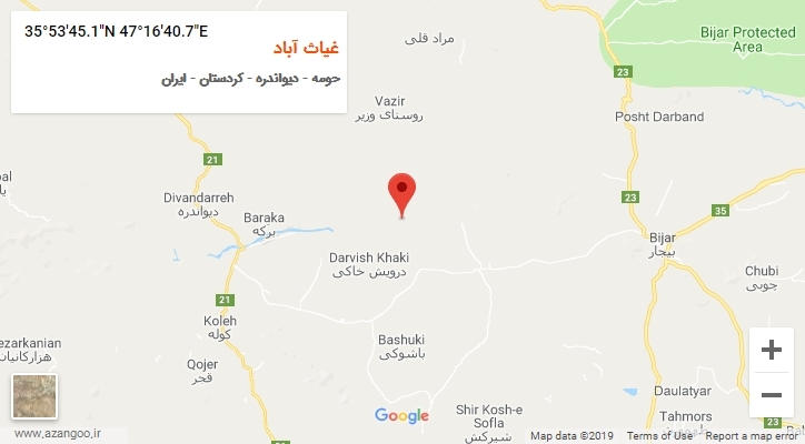 روستای غیاث آباد بر روی نقشه