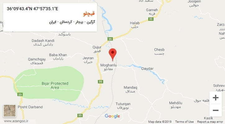 روستای قیچلو بر روی نقشه