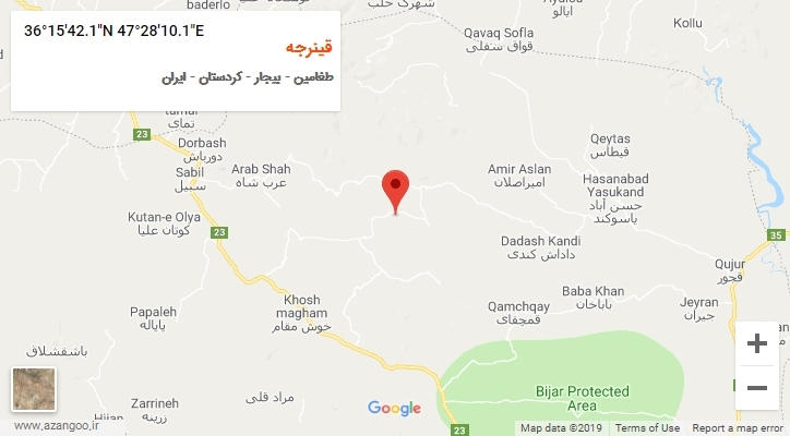 روستای قینرجه بر روی نقشه