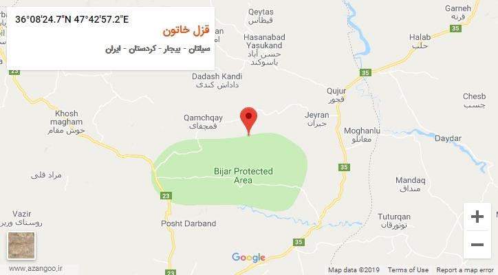 روستای قزل خاتون بر روی نقشه
