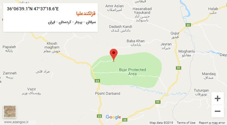 روستای قزلکندعلیا بر روی نقشه