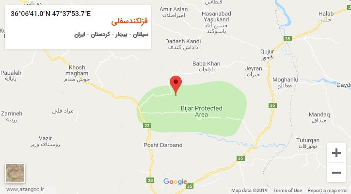 روستای قزلکندسفلی بر روی نقشه